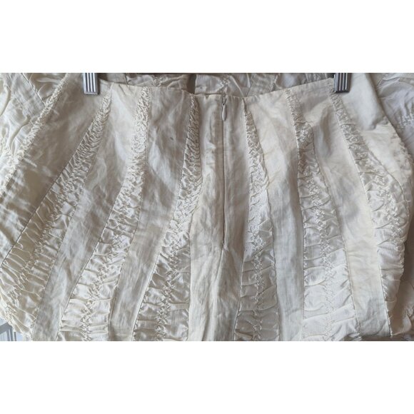 TRACY REESE Beautiful Ivory Ruched Silk Skirt, tulle underneath - Size 8 - Picture 1 of 8
